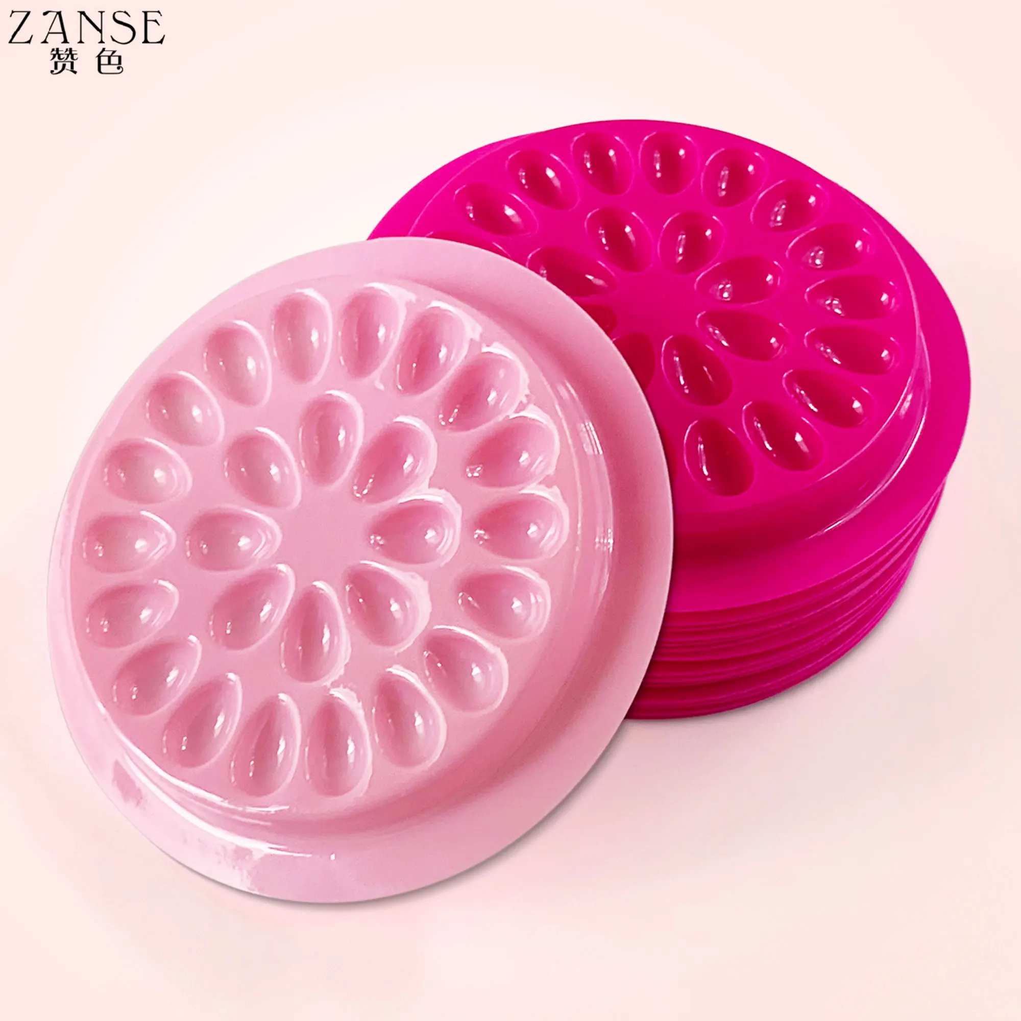 ملصق حامل رموش زهور بلاستيكي للاستعمال مرة واحدة ، لوح لاصق لاصق لإطالة رموش العين ، أدوات مكياج ، بلون رموش #5