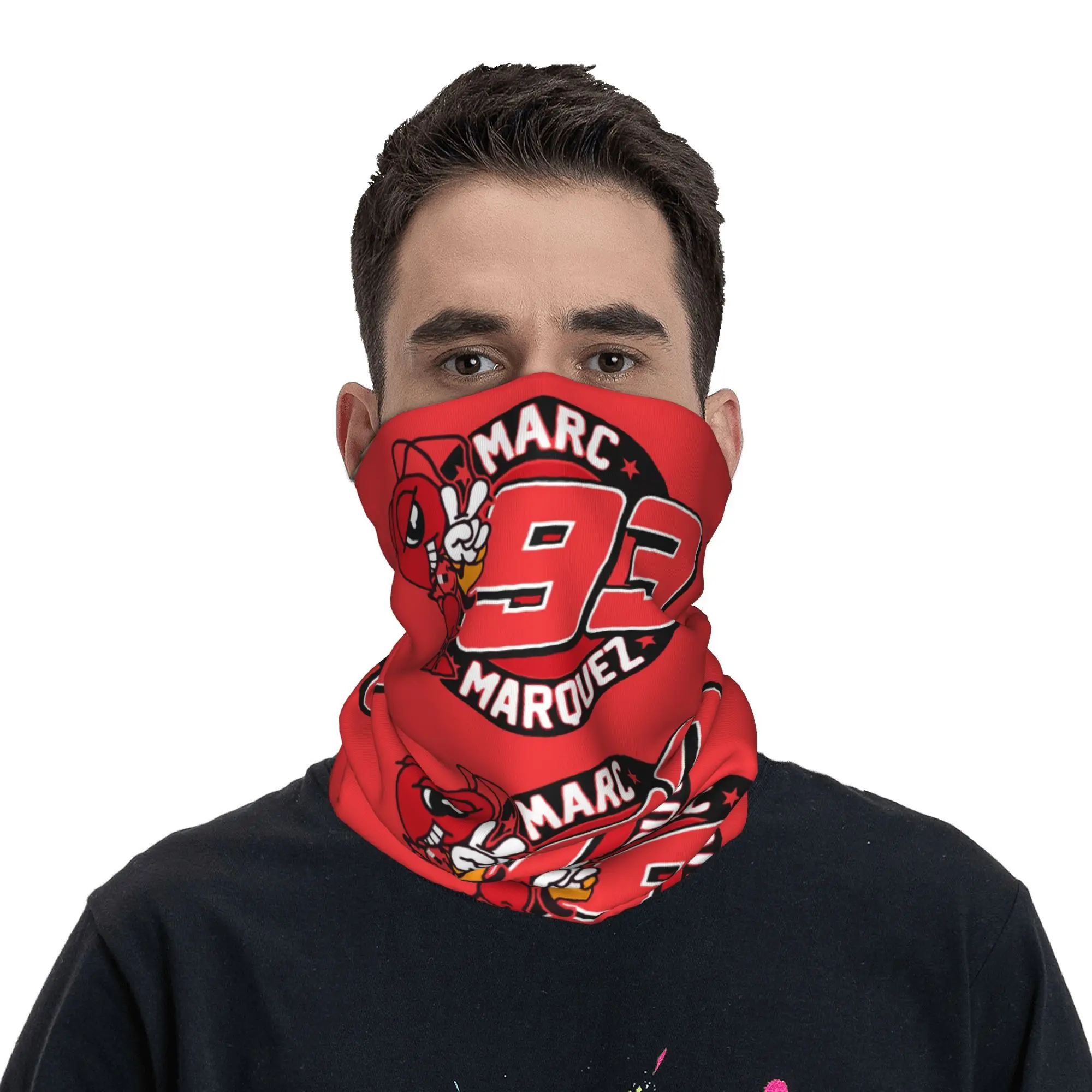 Kustom 93 Marquezs Marxs Bandana sepeda motor mobil penghangat leher musim dingin wanita syal wajah bungkus tahan angin untuk Hiking Gaiter Headband