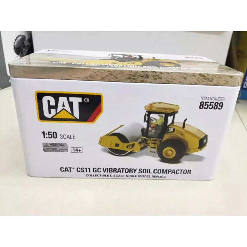 DM Diecast 1:50 Scale CAT CS11 GC Vibratory Soil  Compactor Alloy Engineering Car Model 85589 Collection Souvenir Display Gift