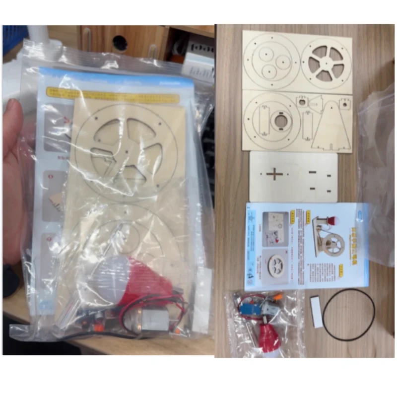 Mini DIY Hand Crank Generator Light Bulb STEM Science Experiment Kit & Education Model for Children Gift Toy Learning Project