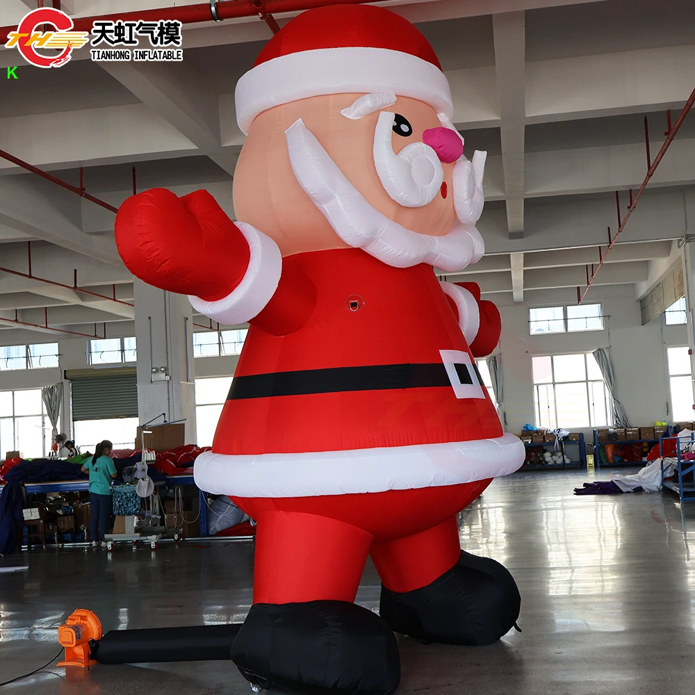 Fast Ship 4m Outdoor Decoration Inflatables Santa Claus with LED Lighting Christmas lighted Inflatable Santa Old Man Cartoon for