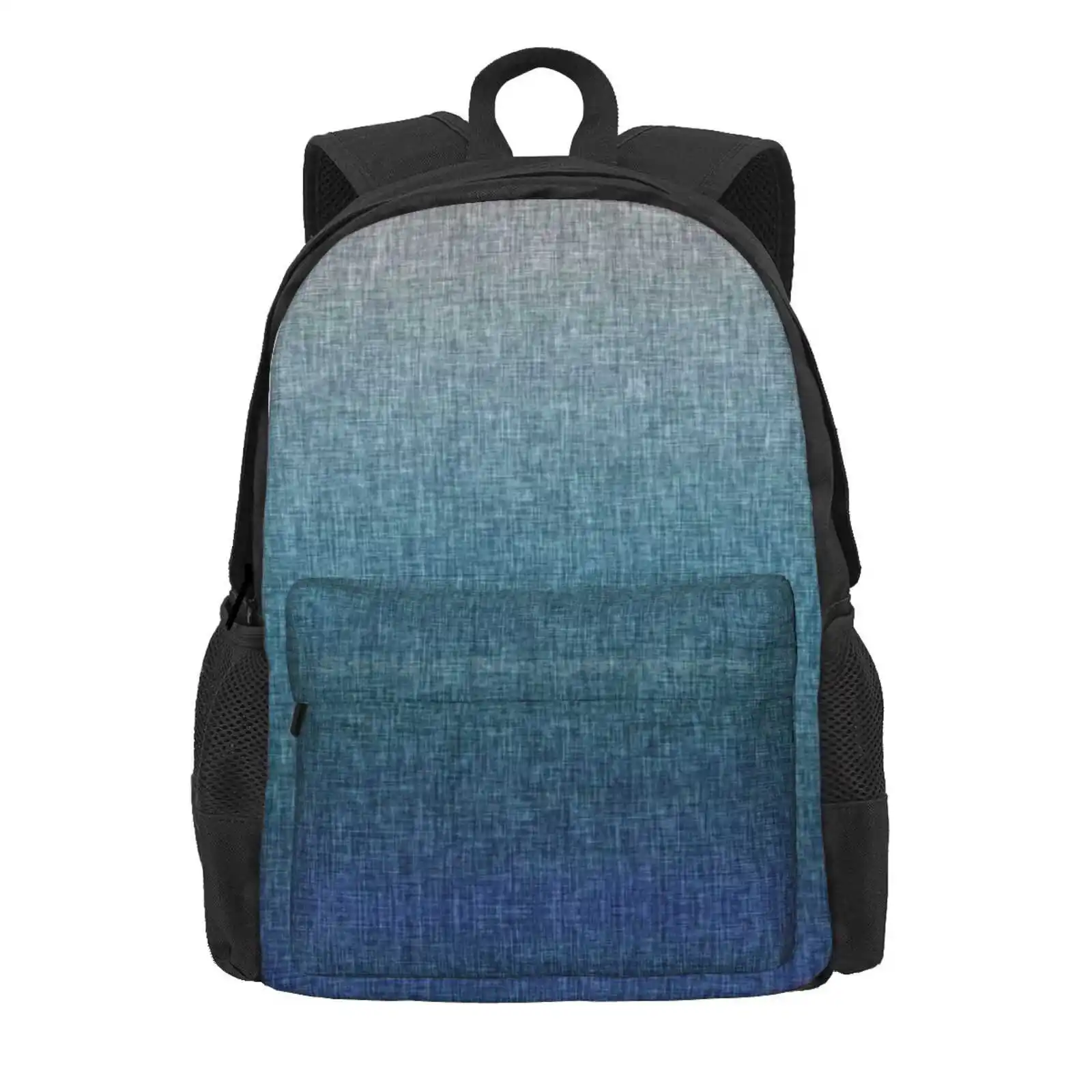 Teal Blue Grey Abstract Ombre Crosshatch Pattern Hot Sale Schoolbag Backpack Fashion Bags Blue Teal And Grey Modern Abstract