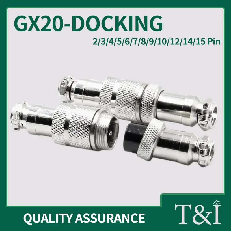 1 Set GX20 Docking Aviation Plug Male + Female + Butt Cover 2/3/4/5/6/7/8/9/10/12/14/15 Pin Socket Circular Waterproof Connector