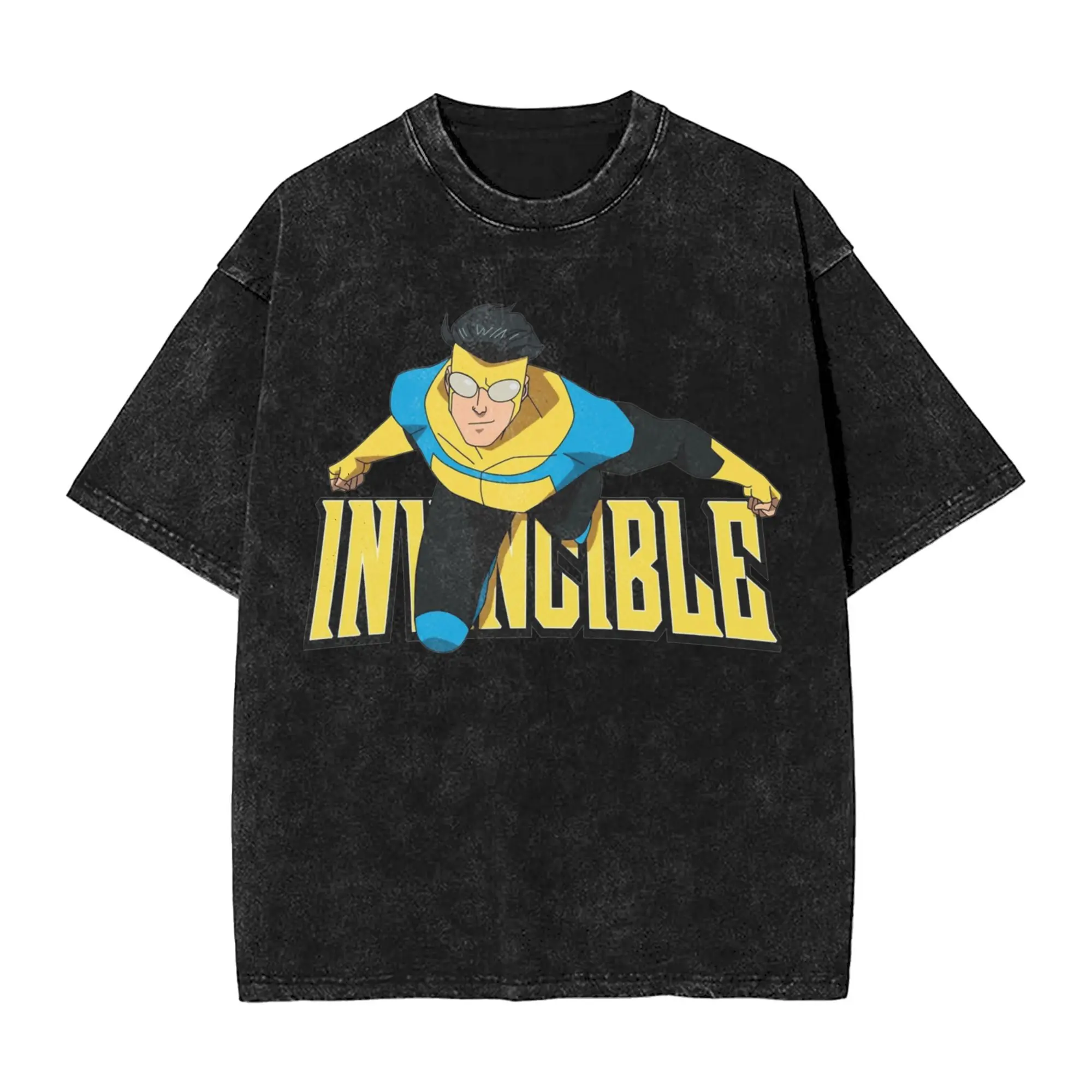 

Animated Invincible Comic Superhero T Shirts Hip Hop Washed Cotton Harajuku T-Shirts Vintage for Men Tops Streetwear Tops Tees