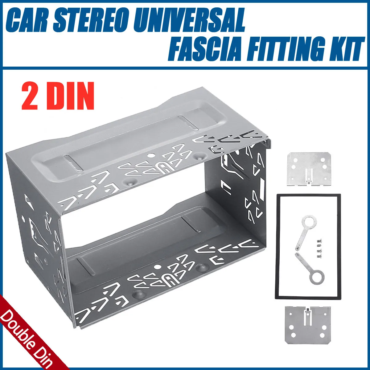 Unit 2 DIN Cage Radio Vehicle Case Car Fitting DVD Player Frame Mounting Plate Panel with Hardware Accessory for Cars