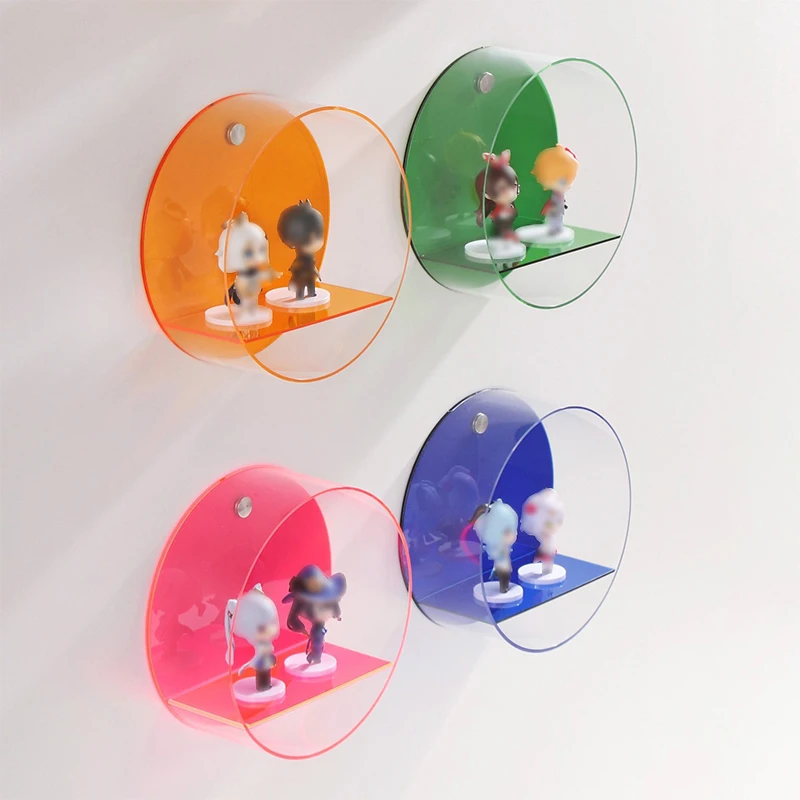 

Acrylic Wall-Mounted Figurine Shelf Blind Box Doll Round Display Stand Circular Wall Shelf for Figurines and Decorations