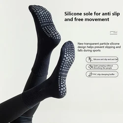 Cotton Breathable Mid-calf Yoga Socks Solid Color Striped Anti-slip Sports Socks Pilates Socks Dance Fitness Training Socks