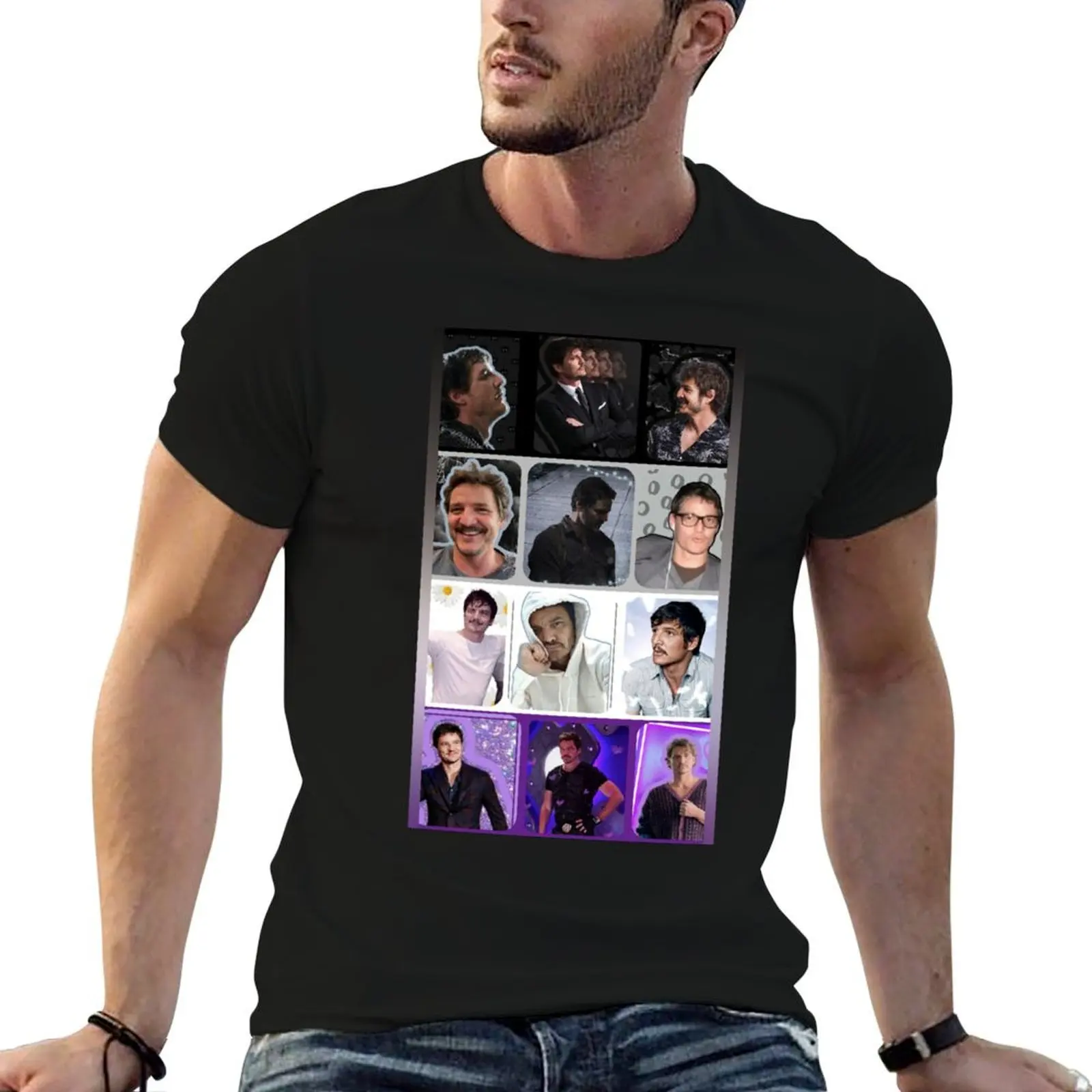 

Pedro Pascal as the Asexual Pride Flag T-Shirt man t shirts for men casual t shirts for man cotton T-Shirt
