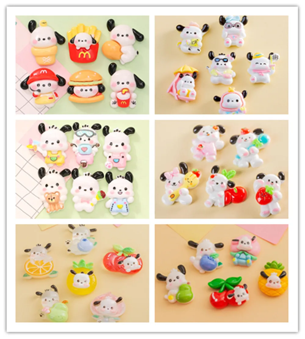 

100pcs Kawaii Cartoon Sanrio Pochacco Resin Flatback Cabochon Diy Crafts Materials kid Handmade Jewelry Charms Accessories