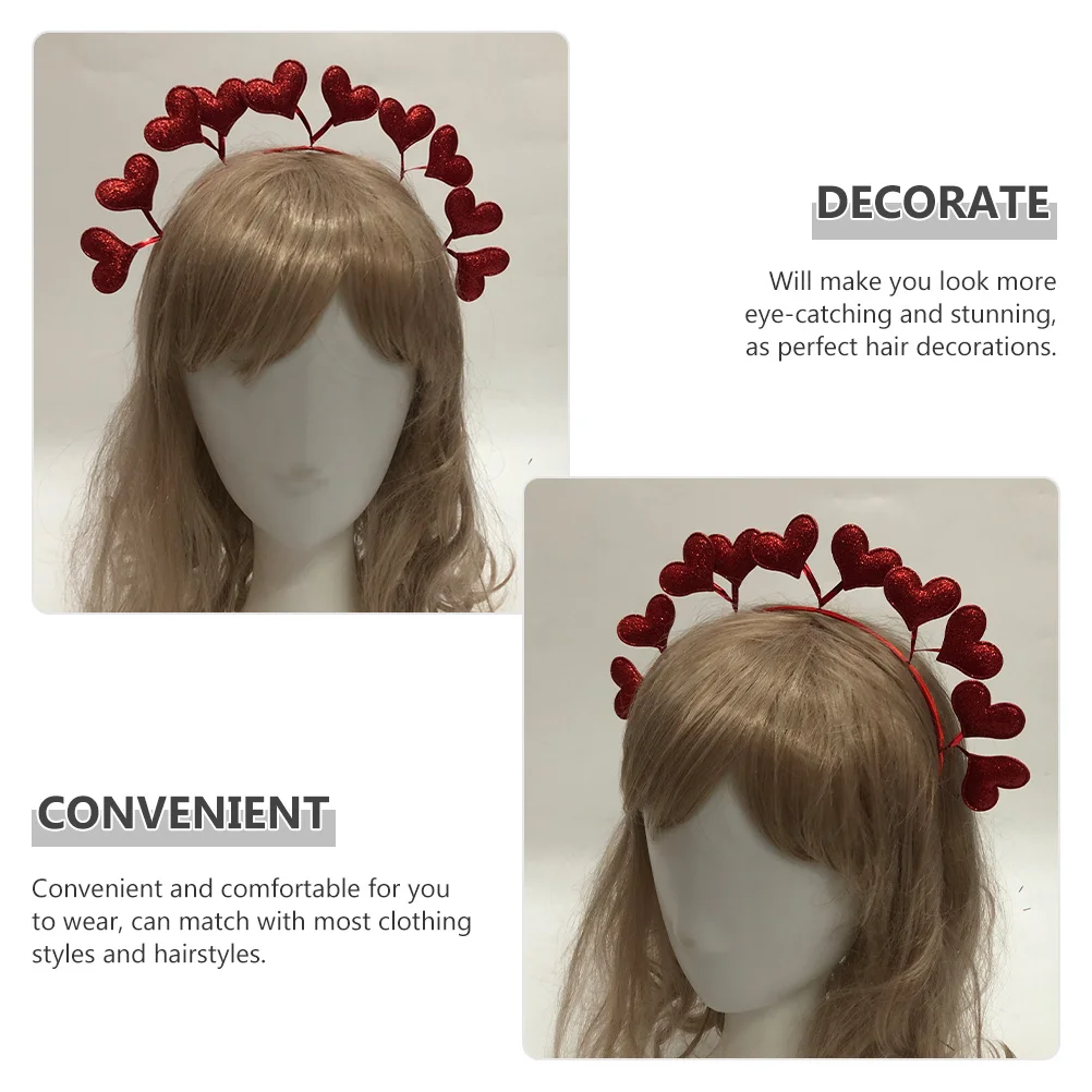 

Heart Headband Flexible Felt Cloth Elastic Valentine's Day Photo Prop Wedding Party Hair Accessory Love Heart Headwear