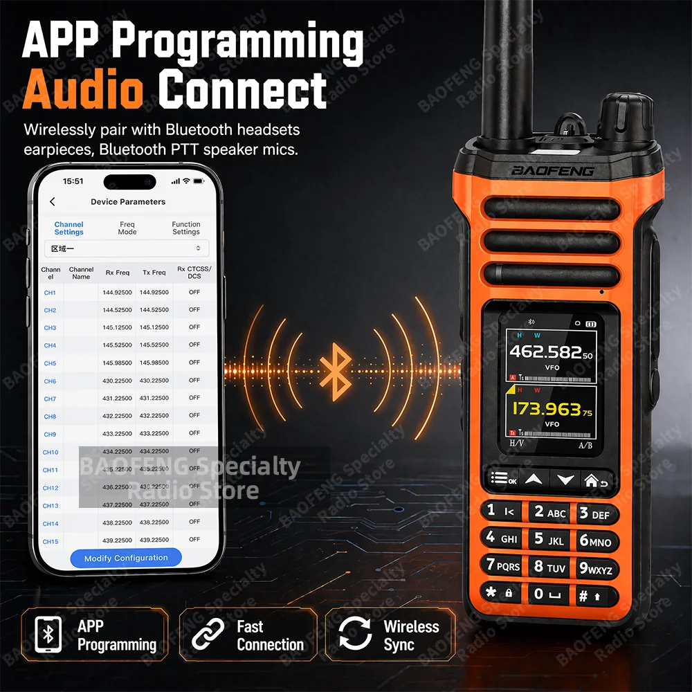 BAOFENG UV-36PRO Walkie Talkie 10W High Power SW-9 AM FM LSB USB CW Receiver Bluetooth Programming TPC Ham VHF UHF Two Way Radio