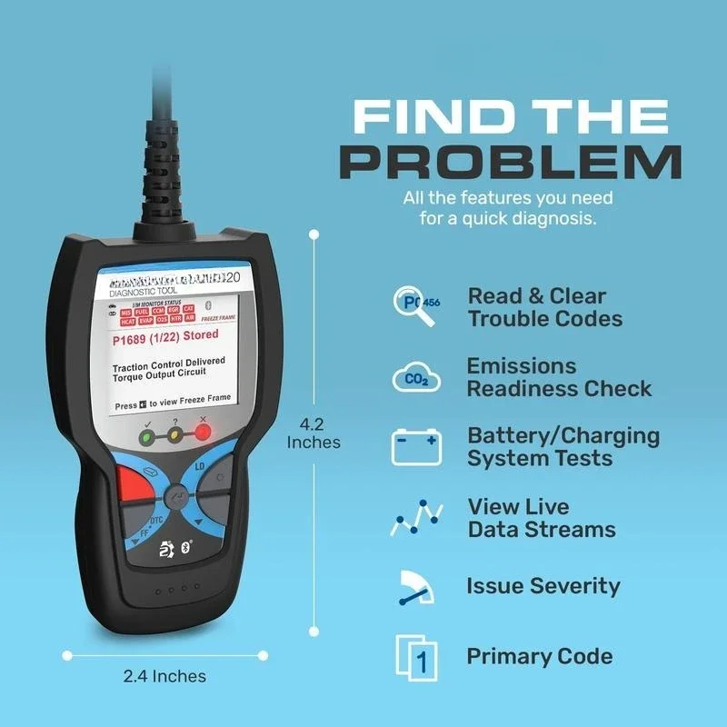 420 OBD2 Scanner - Works for All OBD Compliant Cars 1996 & Newer - Car Code Reader & Scan Tool - Helps Fix Check Engine