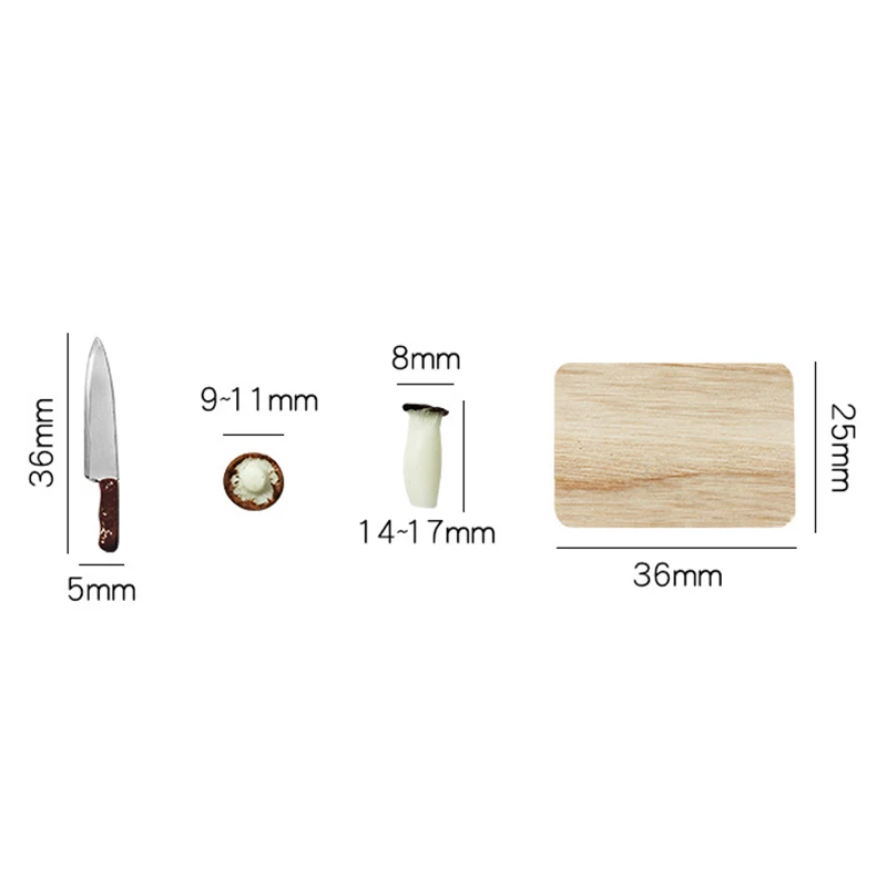 1:12 Dollhouse Miniture Kitchen Mushroom Knife Rest Mini utensili da cucina per barbie BJD Doll House accessori Toy