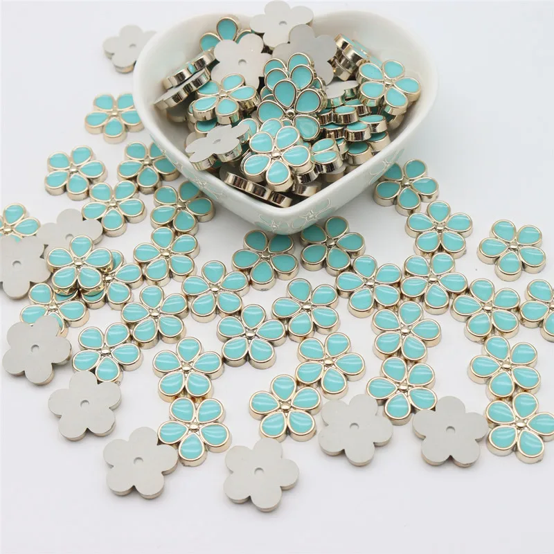 50pcs Round flower Resin Accessories Jewelry Material Headdress Gold Diy Handmade Cartoon Children\'s Hair Accessories