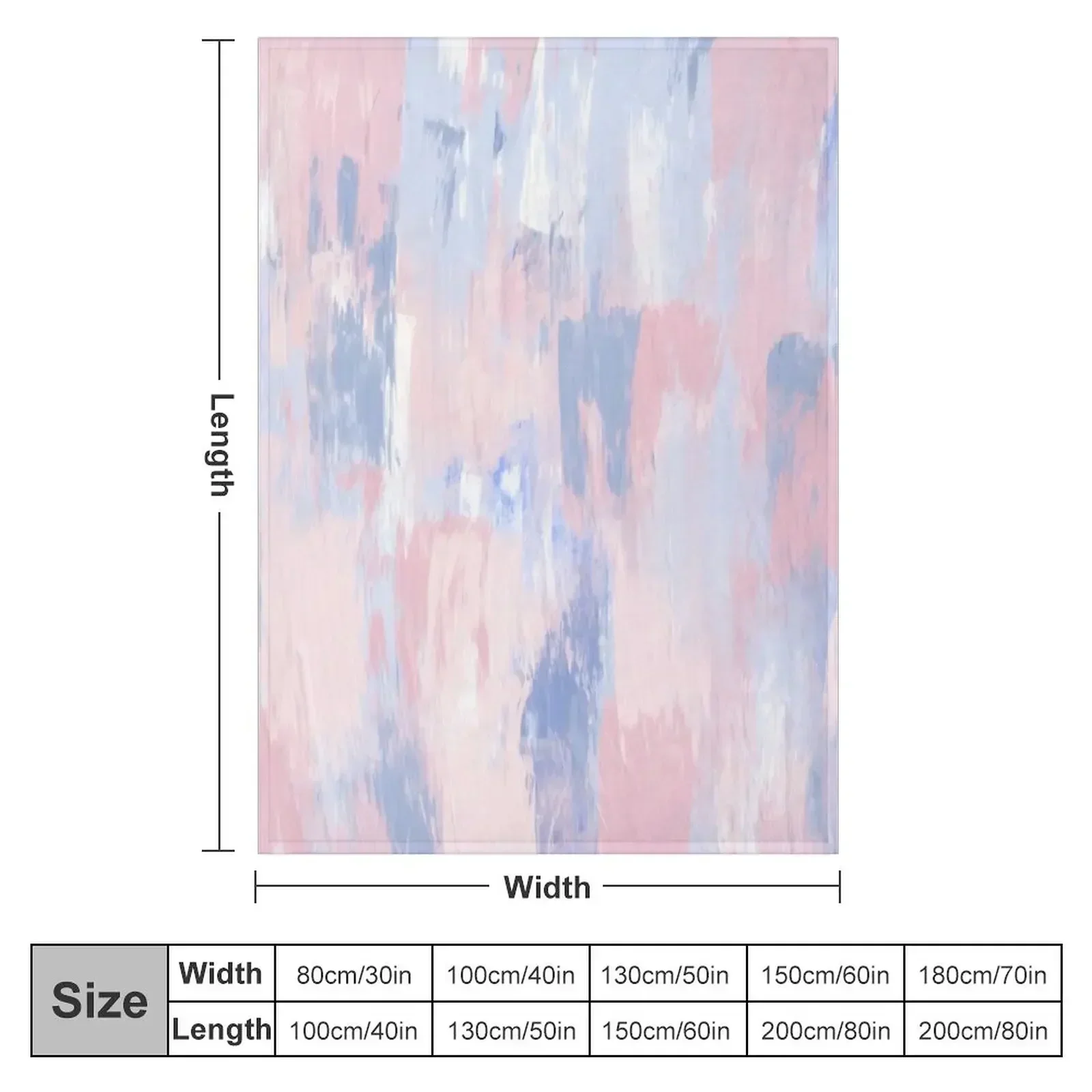 Abstract Blush and Blue Paint Strokes Throw Blanket Multi-Purpose Luxury Thicken sofa bed manga Blankets