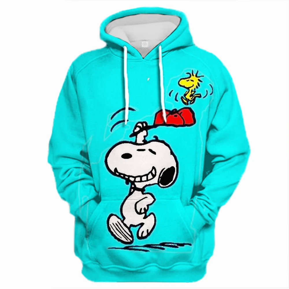 Autumn Winter Commuter Women Casual Snoopy cartoon print Round Neck Pullover Loose Long Sleeve Hoodie Women\'s Top