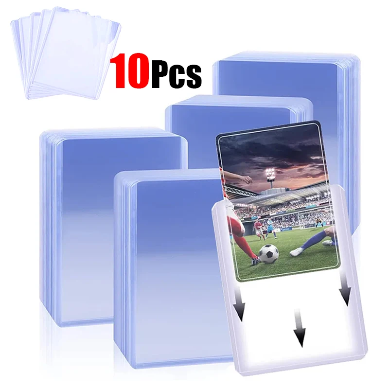 10Pcs Transparent PVC Toploaders Protective Sleeves for Collectible Trading Basketball Sports Cards 35PT Game Card Holder Case