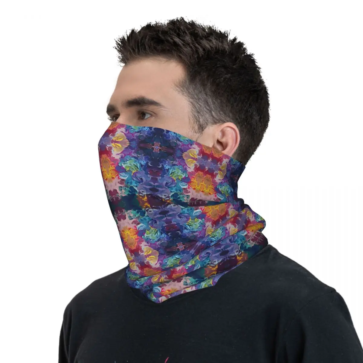 Rainbow Flow Abstraction Thin Wrap Scarf Bandana Neck Gaiter Face Cover Headband