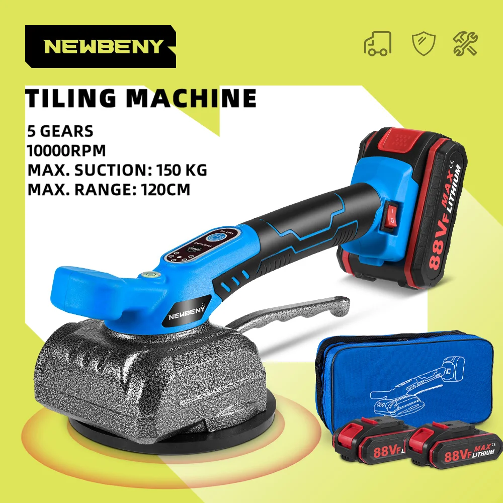 NEWBENY 150kg 5 Speed Electric Tile Tiling Machine High Loading Capacity Floor Leveling Wall Laying Tool For Makita 18V Battery