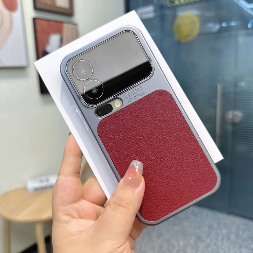 Negócios lichia padrão à prova de choque caso de telefone para xiaomi 17 pro max 17 pro luxo anti-impressão digital capa protetora celular escudo