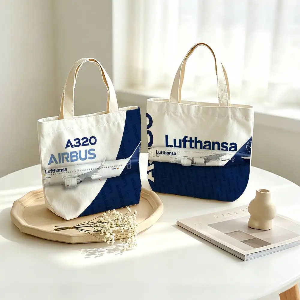 Aircraft Airbus A340 A350 A380  Printed Canvas Tote Bag Shoulder Bag Commuter Mommy Shopping Bag