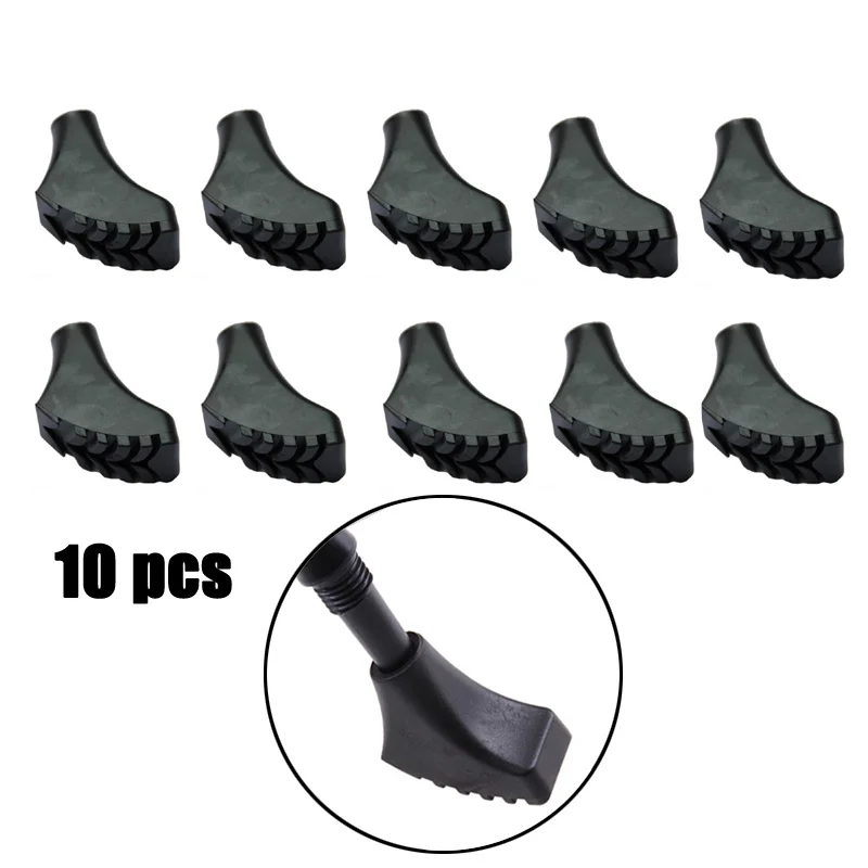 10 pieces Rubber Walking Stick Crutch Tip Cane Poles Tip Hiking Trekking Pole Head Cover Replacement Tips For Hiking Climbing