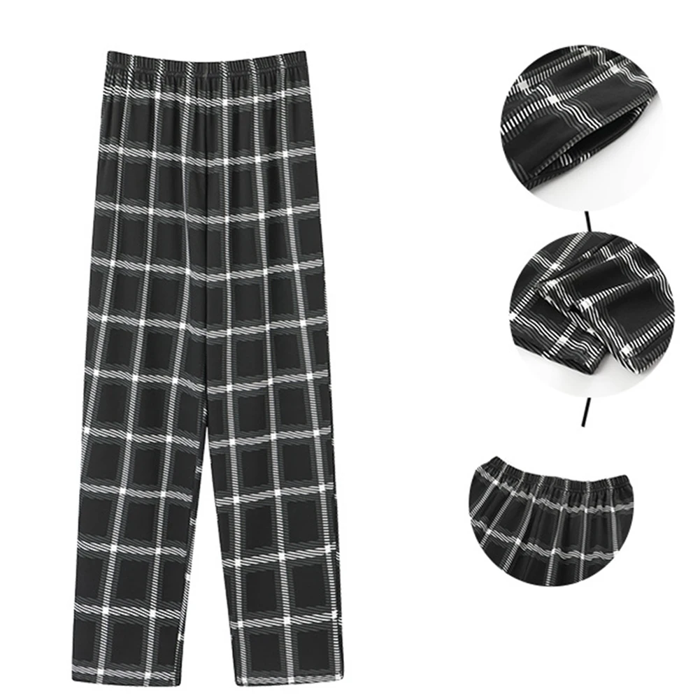 

Men Cotton Flannel Plaid Pajama Sleep Pants Lounge Bottoms Trousers Nightwear Comfort Male Winter Warm Soft Sleep Long Sleepwear