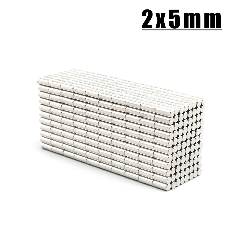 10~20000pcs 2x5 mm Powerful Magnets Disc 2mm x 5mm Permanent Small Round Magnet 2x5mm Thin Neodymium Magnet Strong 2*5 mm