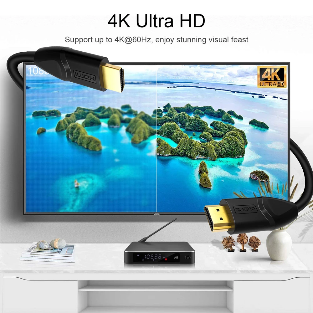 ZOGUO 4K Hdmi Kabel Video Kabels HDMI2.0 4K@60Hz 1080P 3D UHD Voor Hdtv iptv Xbox PS4 PS5 Splitter Switcher 1M 3M 10M 15M 20M