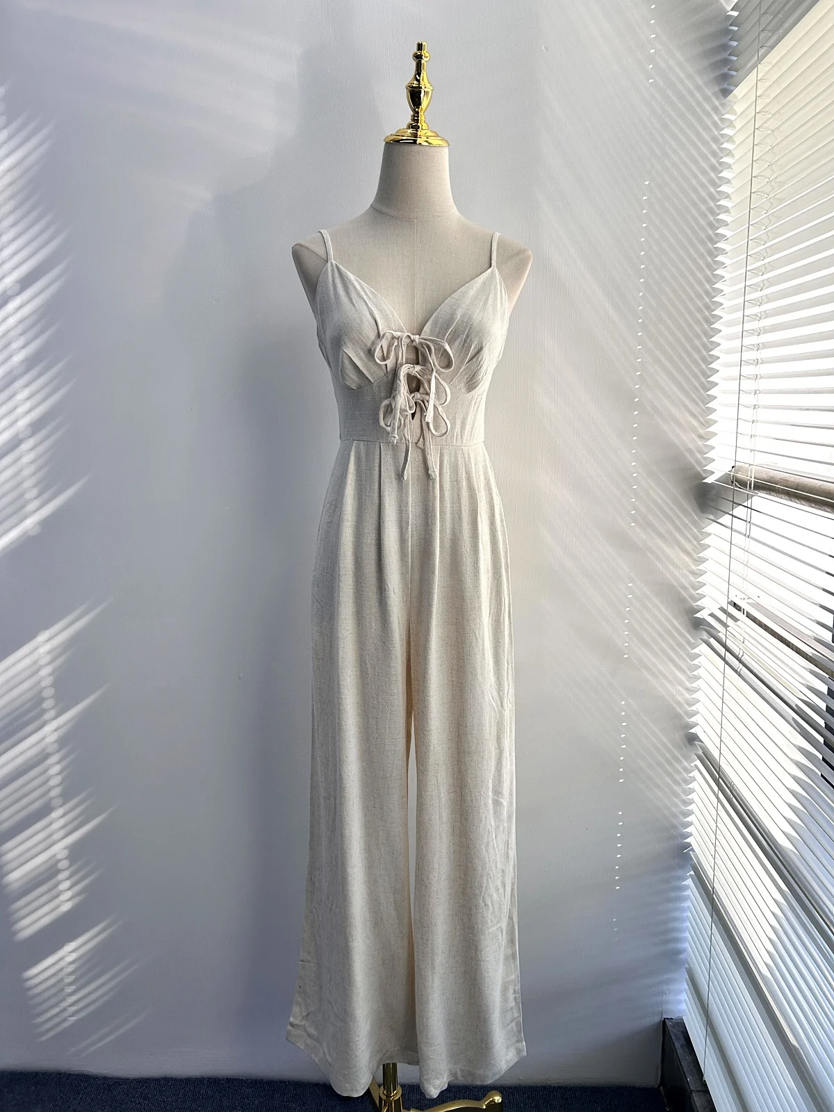 

Брюки-комбинезон V-Ne Strapl с высокой талией, прямые, удобные для повседневной носки, длинные