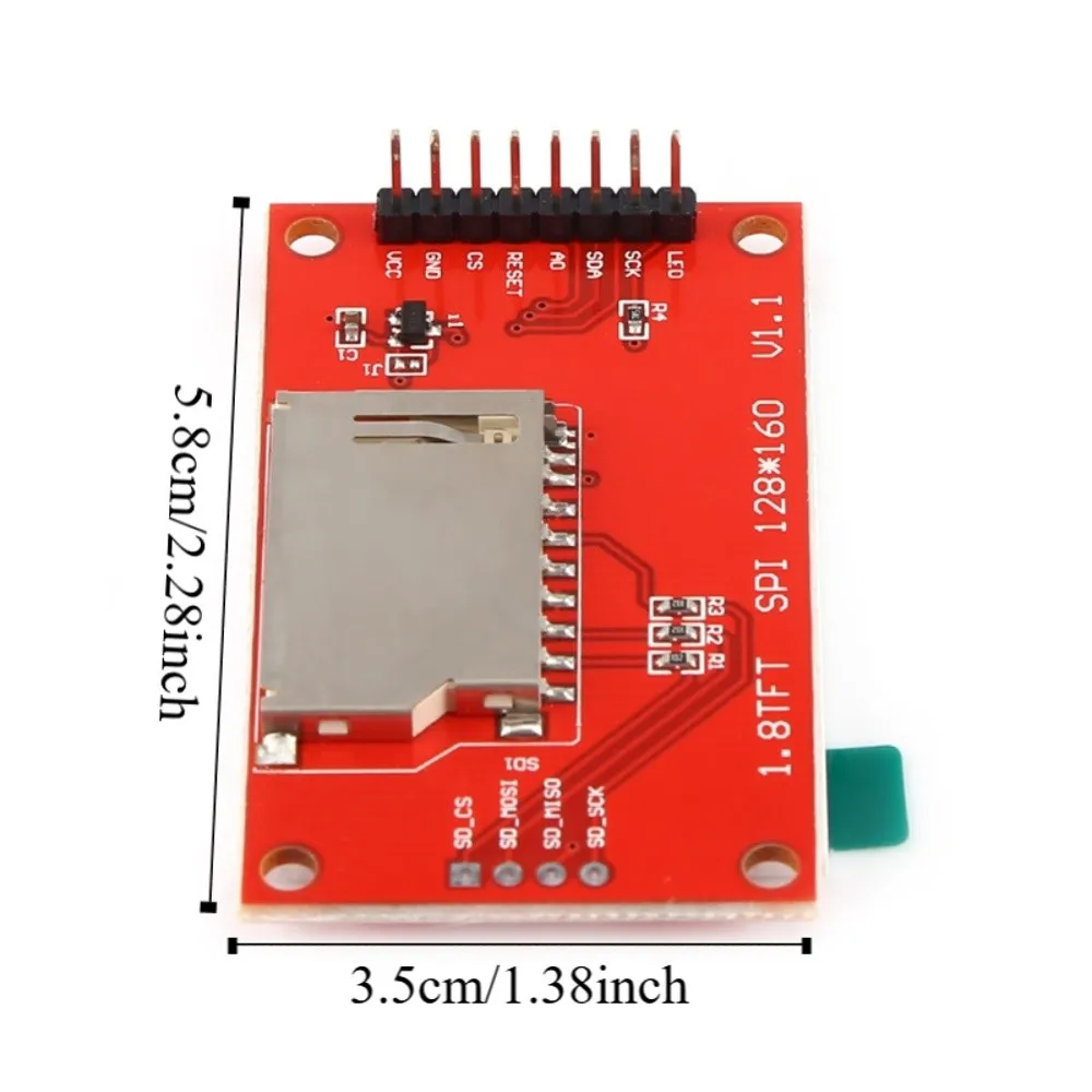 Modul Layar LCD TFT SPI 1,8 Inci 128x160 Portabel Modul Layar ST7735 Modul Antarmuka SPI Teknologi Cutting