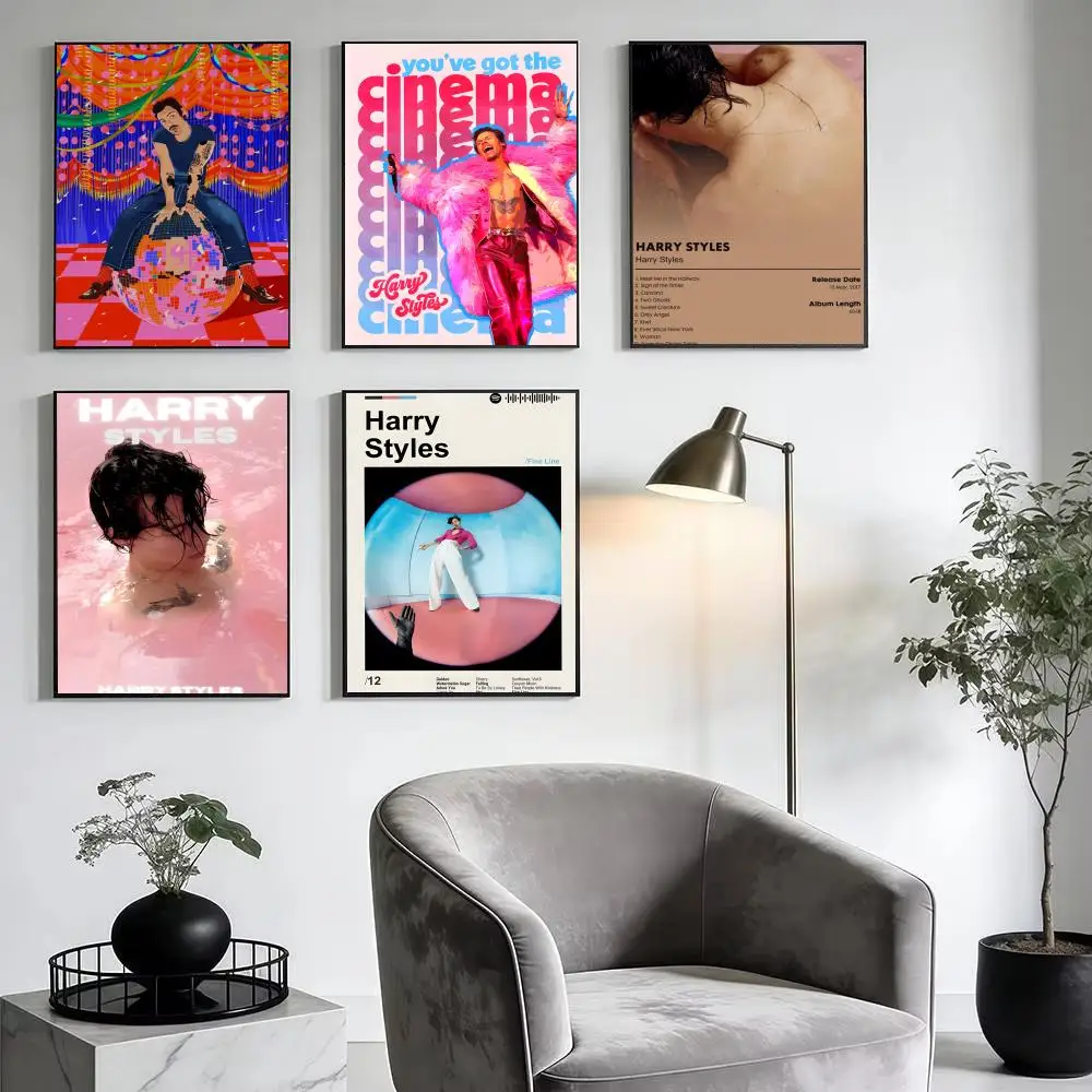 Pop Singer H-Harry Styles Poster Modern Minimalist Wall Art Prints for Bedroom Living Room Home Decor Interior Gift