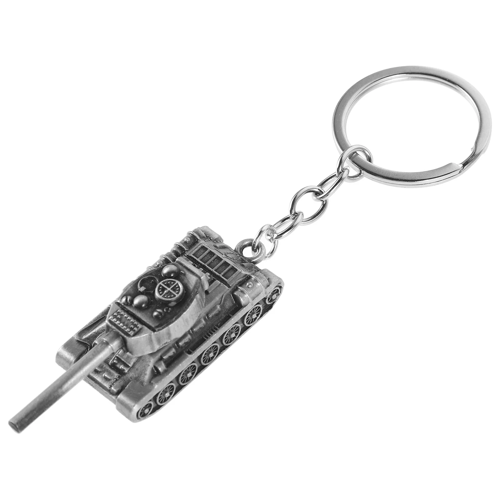 Fashion Decoration Alloy Keychain 3D Tank Model Key (Silver)