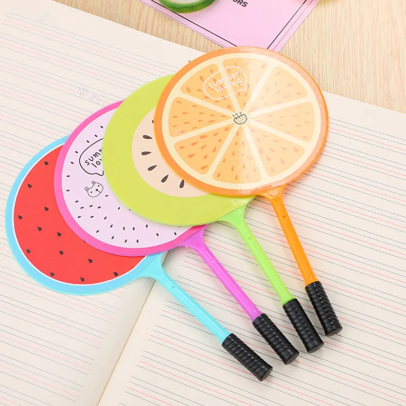 24 PCs Creative Cartoon Fruit Fan Gel Pens Set Cute Learning Stationery Ballpoint Pen Gift Prizes Writing Tools