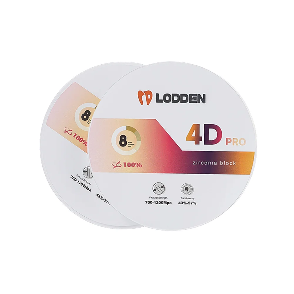 Lodden 98x22mm Dental Materials Zirconia Vita16 8 Layers Color Transparency Strength Gradient Dentistry Product Zirconia Block