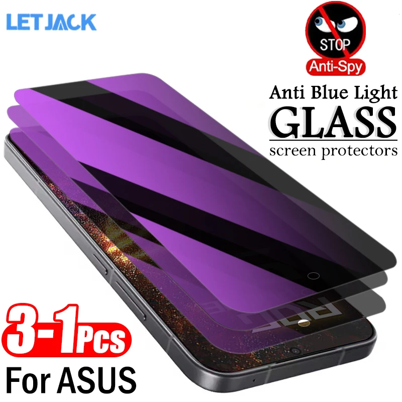 

1-3Piece Anti-blue Light + Anti-Spy Tempered Glass for Asus ROG Phone 9SE 9 8 Pro Zenfone 12 11 Ultra Privacy Screen Protectors