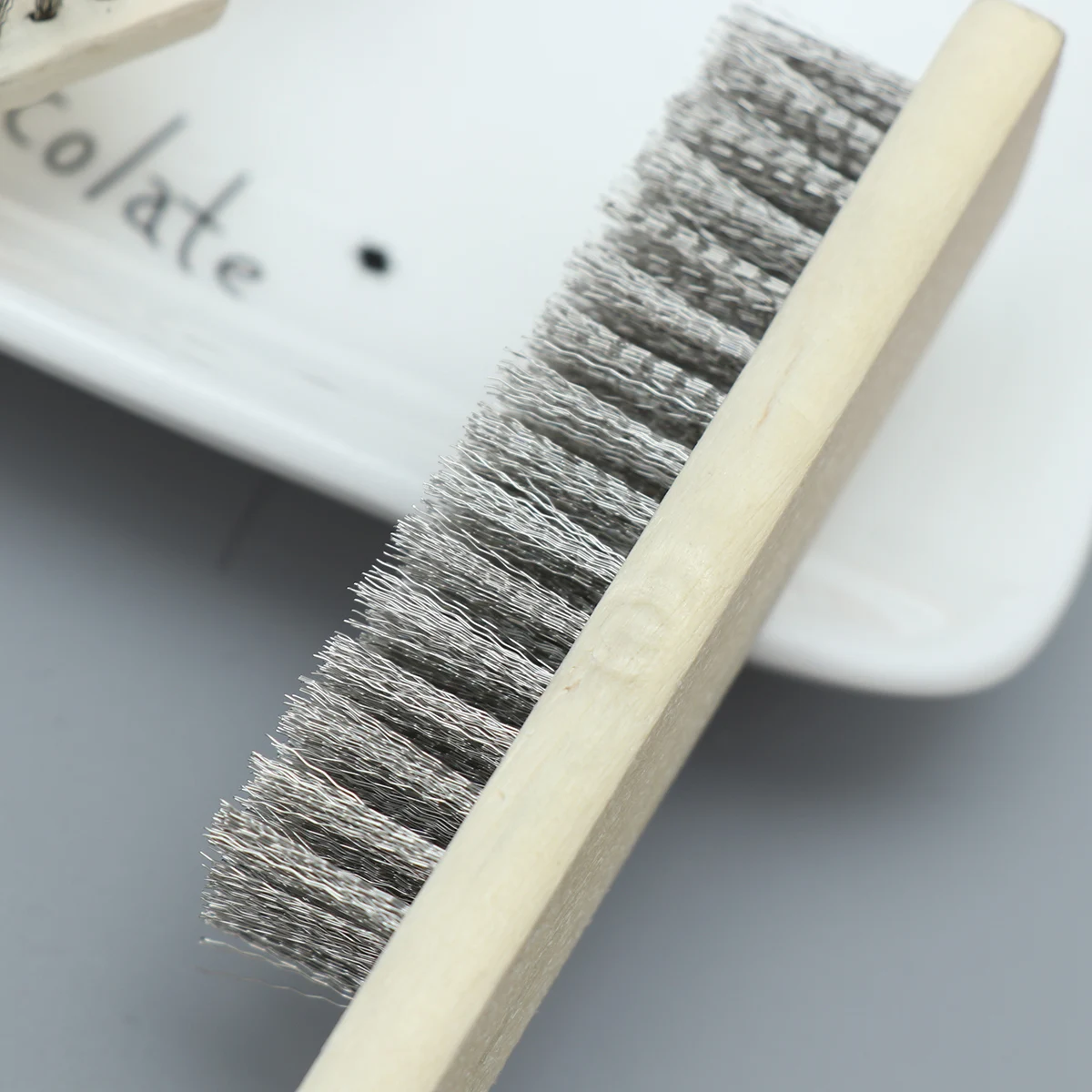 

5PCS Wire Brush Stainless Steel Rust Removal Paint Cleaning Bamboo Handle Metal Long Lasting Durability High Quality Tough