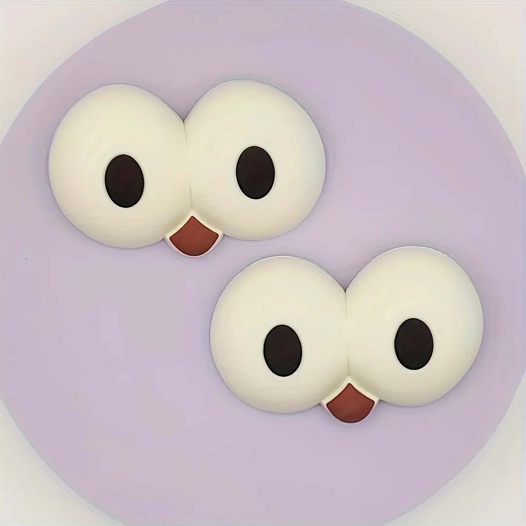 2 Pack Cute 3D Eye Shoe Charms Fit for Crocs, Gifts for Boys & Girls, Sandal & Slipper Ornaments, 8cm / 3.14in
