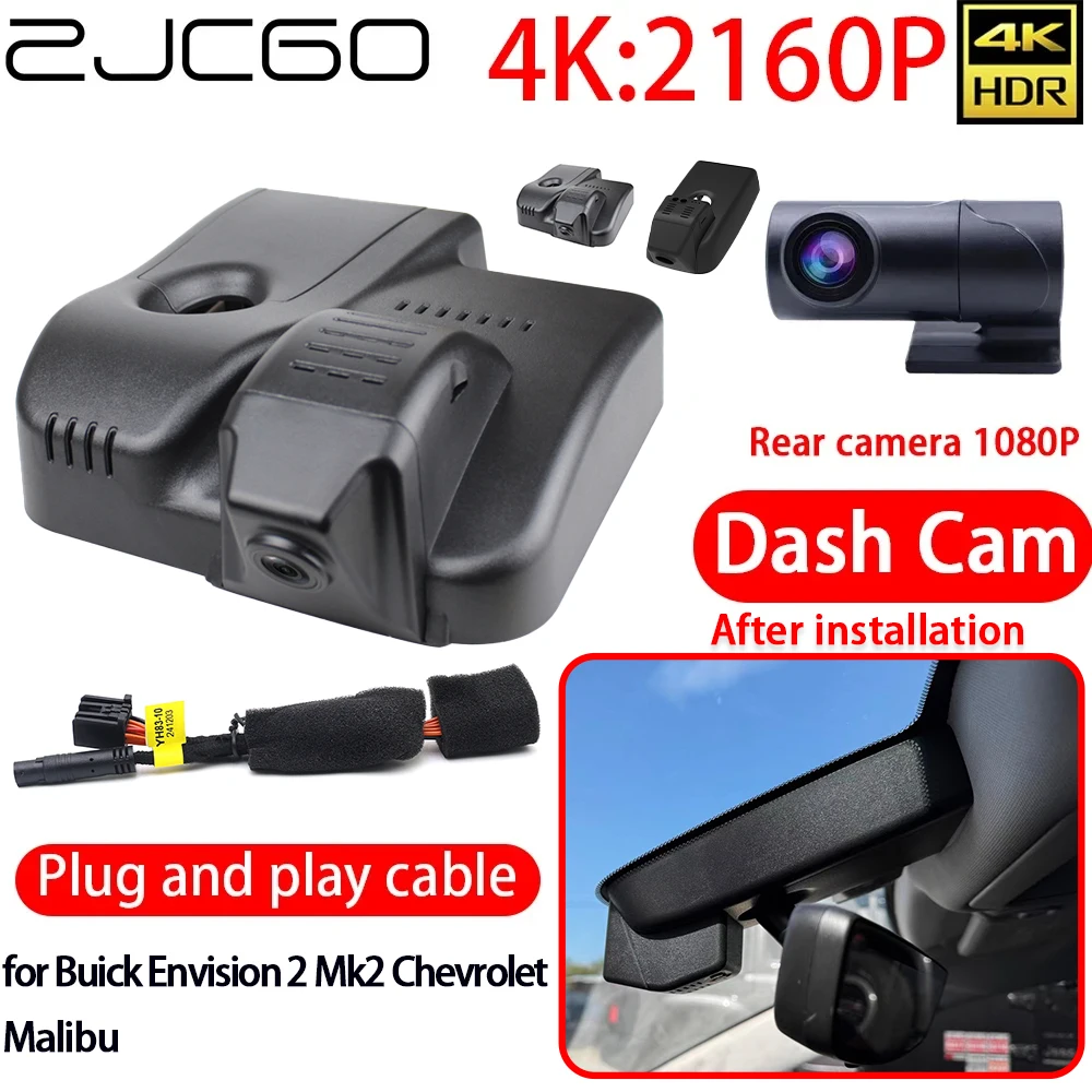 ZJCGO 4K coche DVR Dash Cam Wifi Sony lente cámara trasera delantera 24h Monitor grabación para Buick Envision 2 Mk2 Chevrolet Malibu