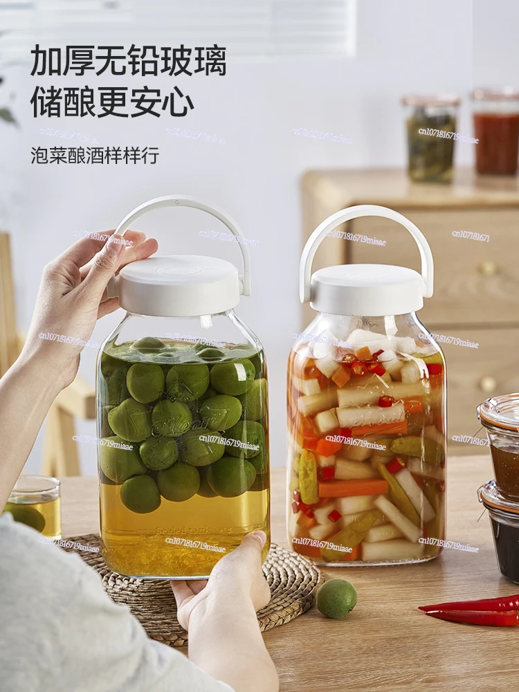 Large Capacity Glass Sealed Jar, Tea, Tangerine Peel, Grain Storage Tank, Pickles, Kimchi Jar, Coffee Candy Storage Tank