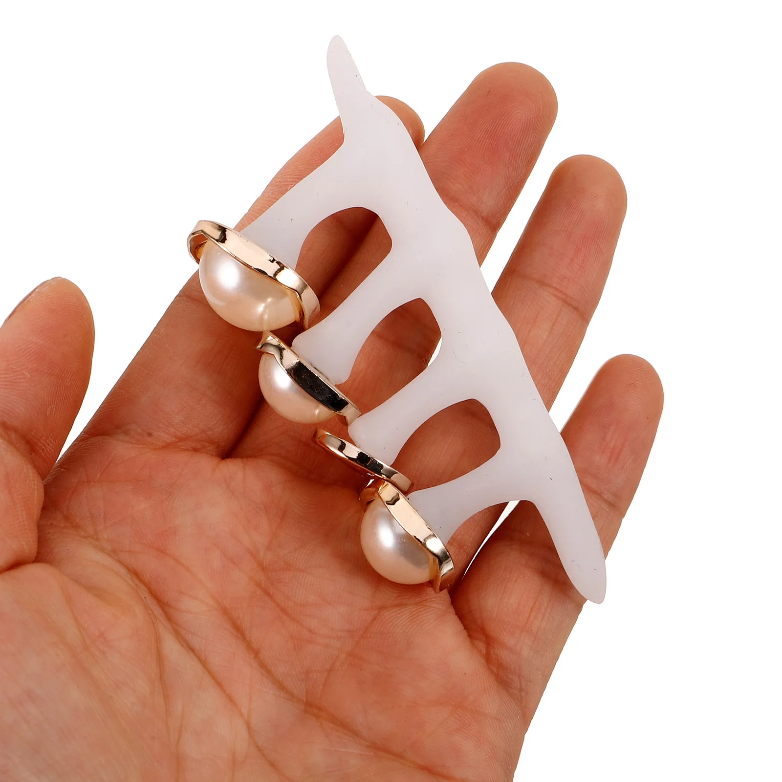 

Pearly Silicone Toe Separator for Women Pedicure Nail Art Tool Soft Comfortable Foot Divider Aligner for Home and Salon Use