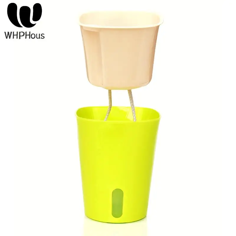 Small Self Watering Desk Planter Plastic Flower Pot For Home Indoor Office Table Herb Plant Aloe African Violet Nursery Seedling