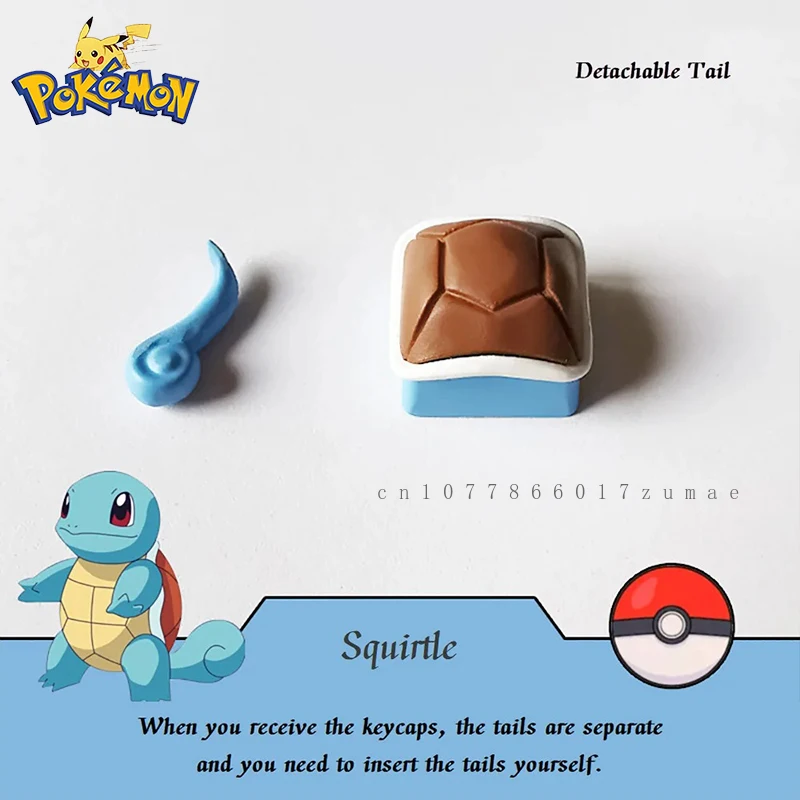 Pokemon Keycap Anime Character Squirtle Resin Keycaps for Cross Shaft Mechanical Keyboard Handmade Customized Personalized Gifts