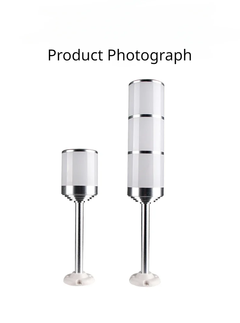 24V Dia 80mm LED Multi-layer Aluminum Warning Light For Machine Tools PNP/NPN Buzzer Tower Lamp Equipment Signal Indicator Light