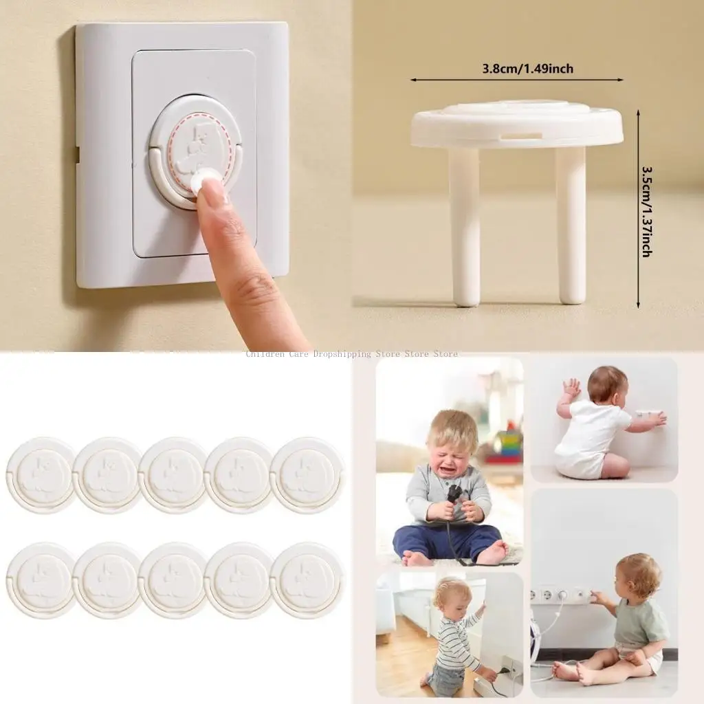 

1 Set Childproof Plug Cover Safety Outlet Plug Protective Cover 2Pin Round Plug Protector for European Power Socket