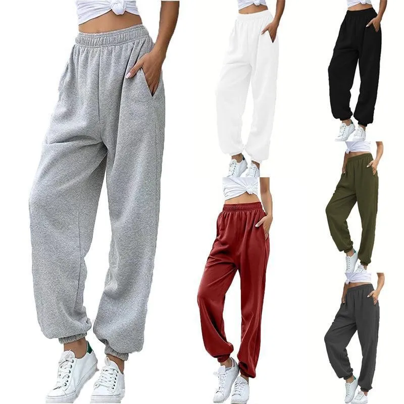 

Simple Women's Jogging Pants Fashion High-waisted Harlan Pants Casual Sports Versatile Sweatpants Solid Women's Trousers Hiphop