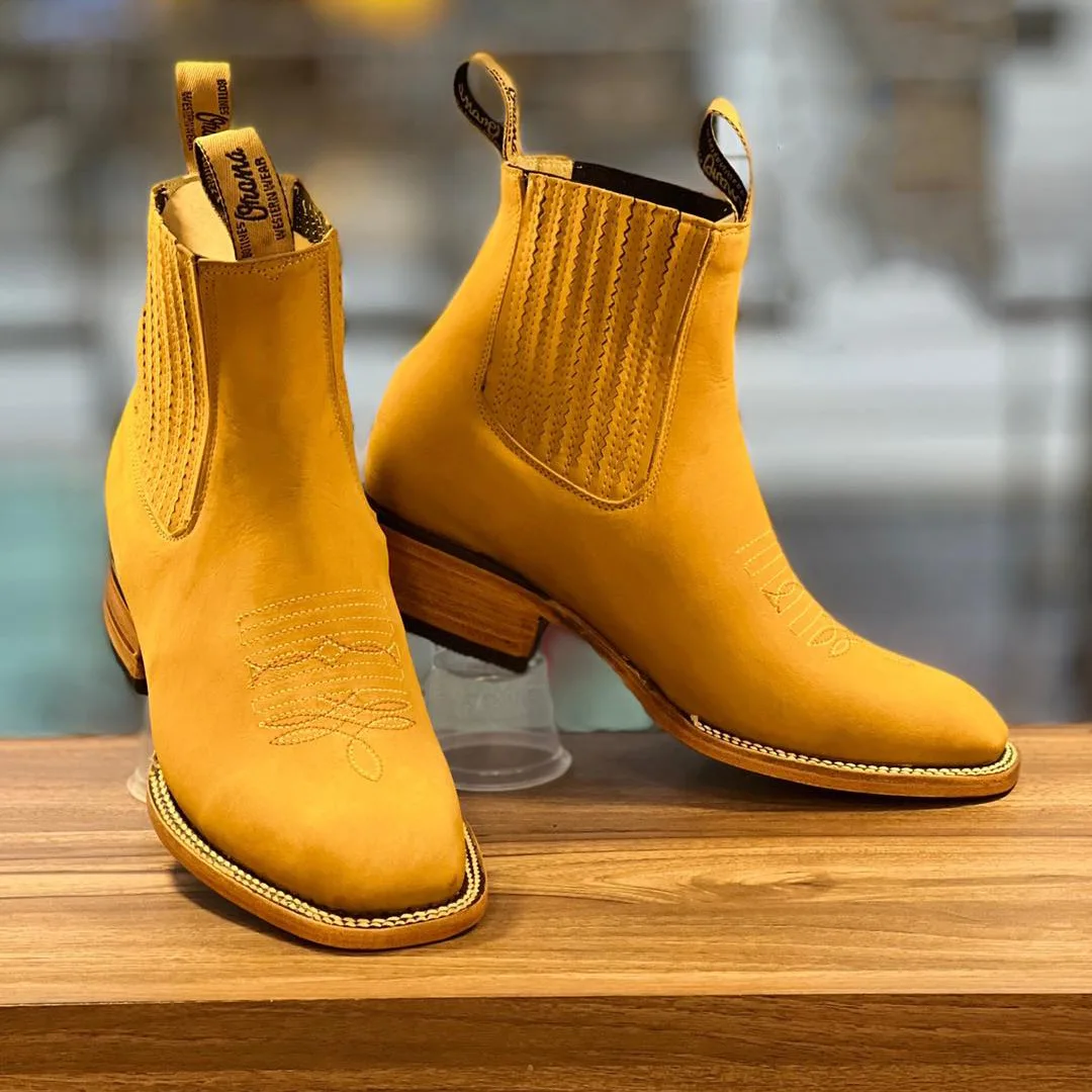 

Мужские короткие ботинки. 2025 г., новые европейские и американские мужские ботинки «Челси» с вышитыми рукавами в стиле вестерн.