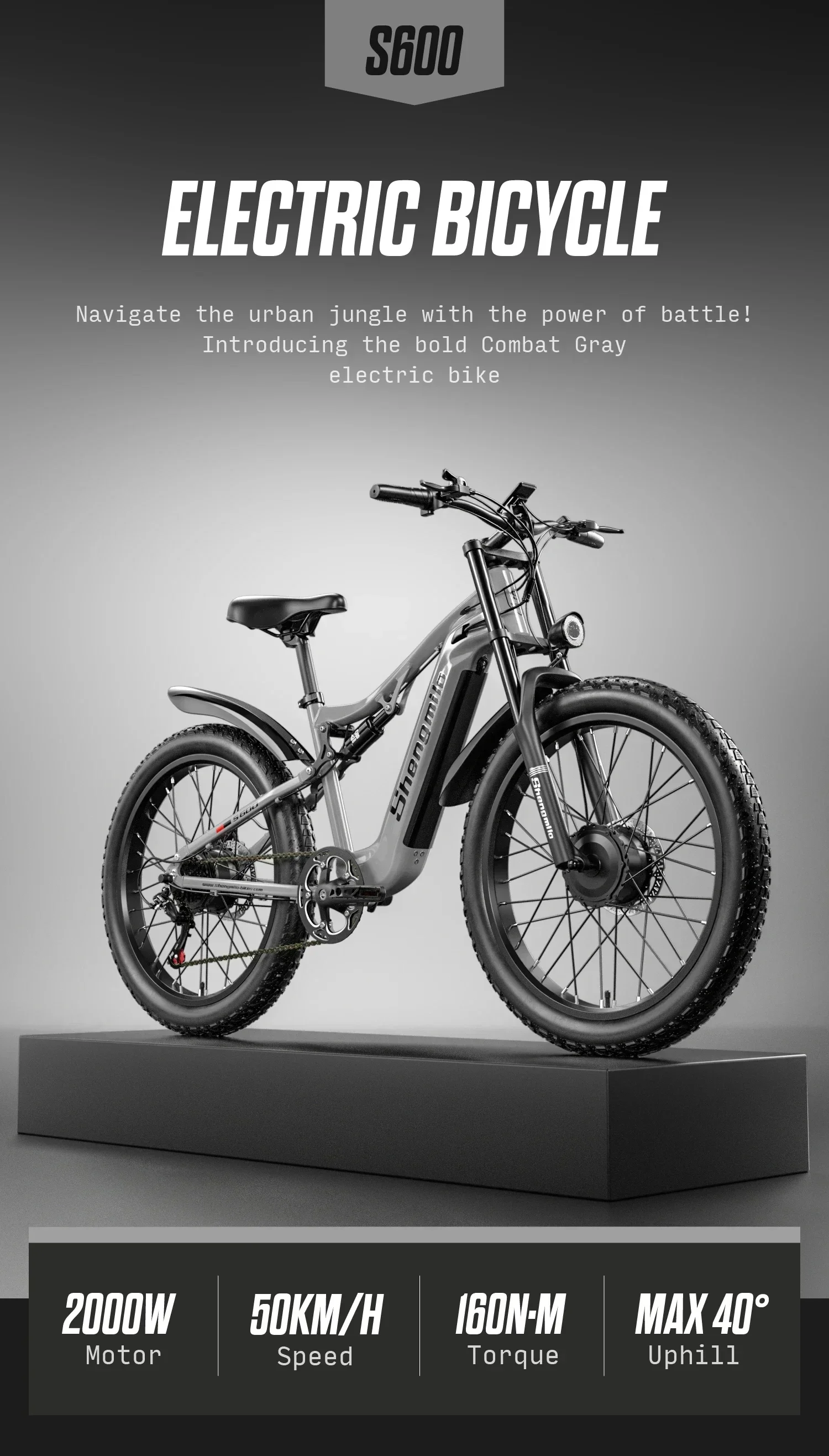 S600 Electric Bike 2000W High-power Dual motors 48V17.5AH Lithium battery 26inch Fat Tire Snow Electric Bike 48KM/H Urban E-Bike