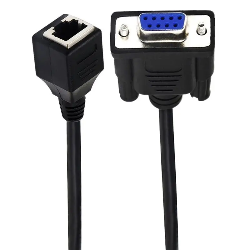 15cm DB9Pin Male Female to RJ45 Adapter Cable RJ45 Female to DB9 Male Female Network Cable Connector to Network Cable Extender