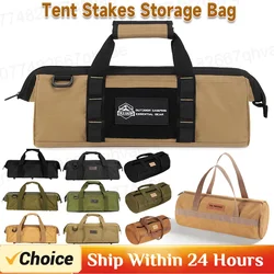 Tent Stake Storage Bag Camping Tools Storage Bag Folding Waterproof Survival Organizer Bag Portable Outdoor Travel Work Tool Box